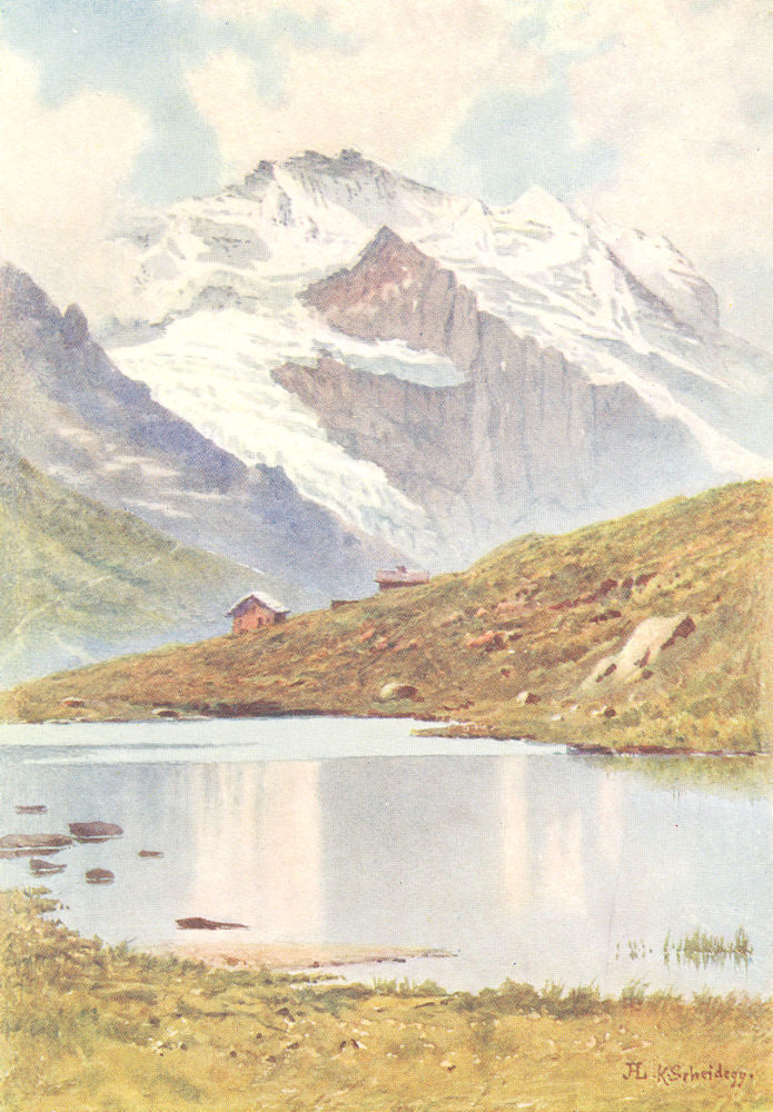 SWITZERLAND. St Moritzbad. The Jungfrau from the Kleiner Scheidegg 1907 print